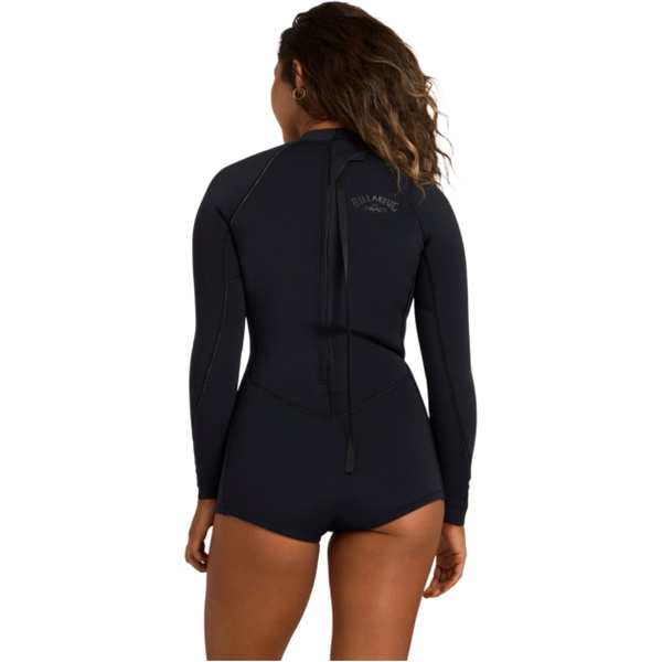 2026 Billabong Womens Spring Fever 2mm Long Sleeve Springsuit Wetsuit ABJW400137 - Black Pebble